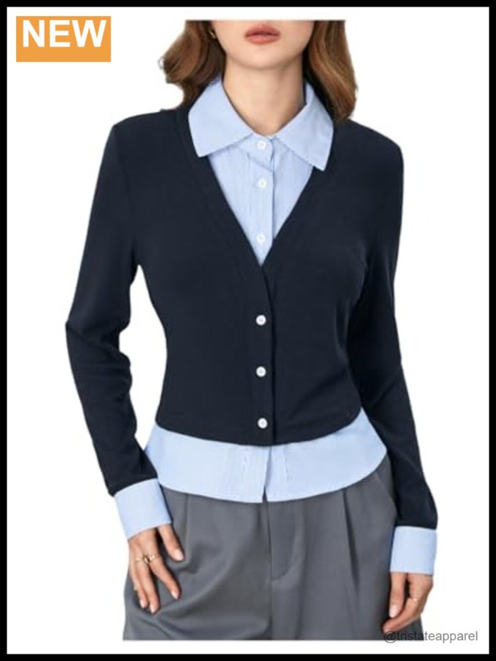 Women's Business Long Sleeve Button Down Collared Blouse